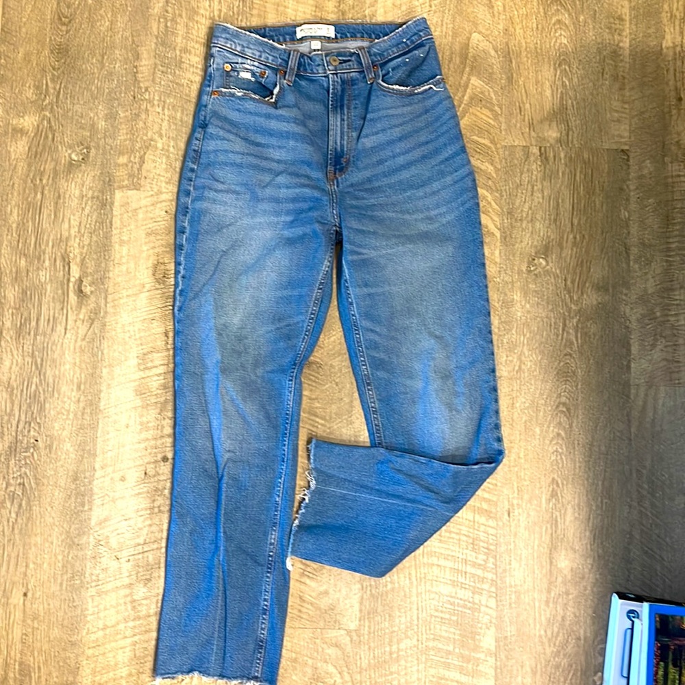 Abercrombie & Fitch curve love ultra high rise straight jeans